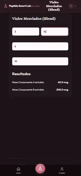 Mezclas Blend en Calculator Pro