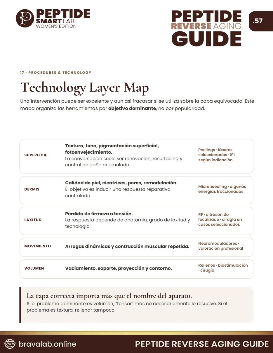 Vista interior del mapa de tecnologías y procedimientos
